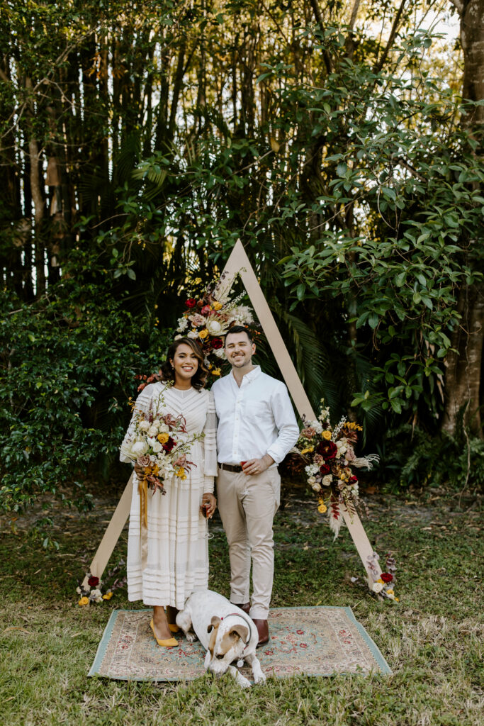 Miami Bohemian Elopement Wedding The Creative's Loft Standing in the altar