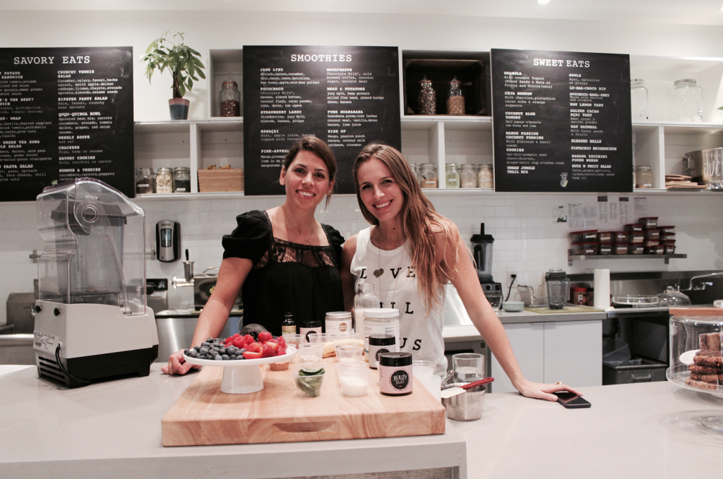 Beauty Smoothies Workshop by Shambhala Love - Vane and Rachel together looking to the camera