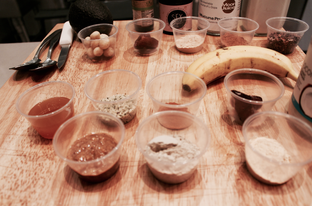 Beauty Smoothies Workshop by Shambhala Love - Ingredients for the smoothies