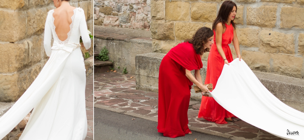 Talento Donostiarra - Vasver Fotografía - Colocando vestido de novia