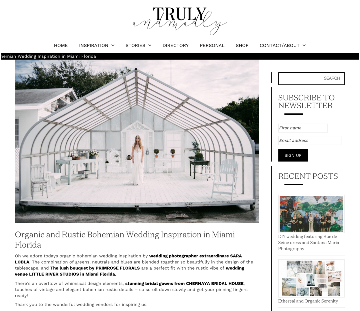 Featured On Truly and Madly Wedding Blog