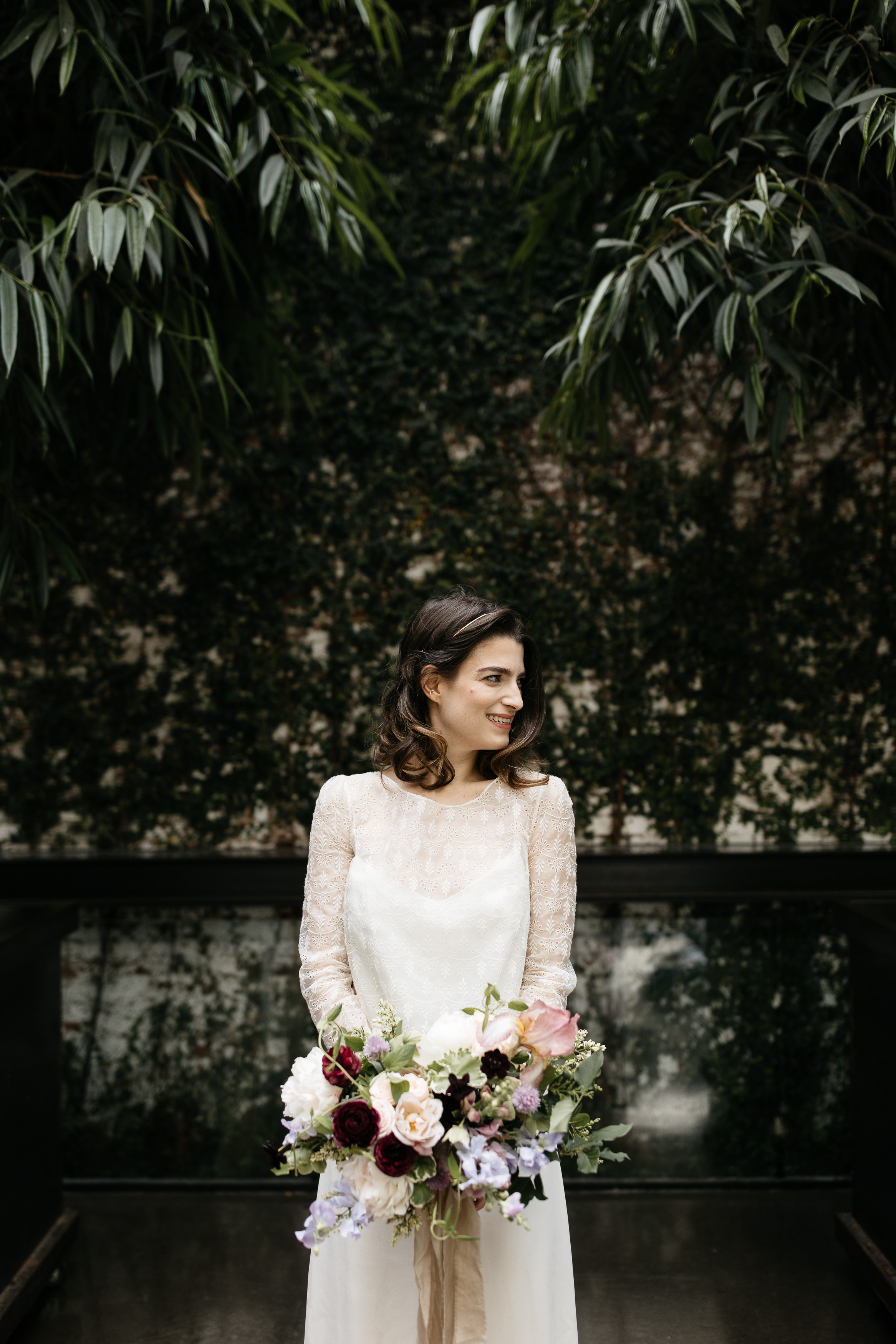 A romantic Industrial Elopement Wedding at The Foundry The Creatives Loft Wedding Planning Jean Laurent Gaudy Wedding Photographer 