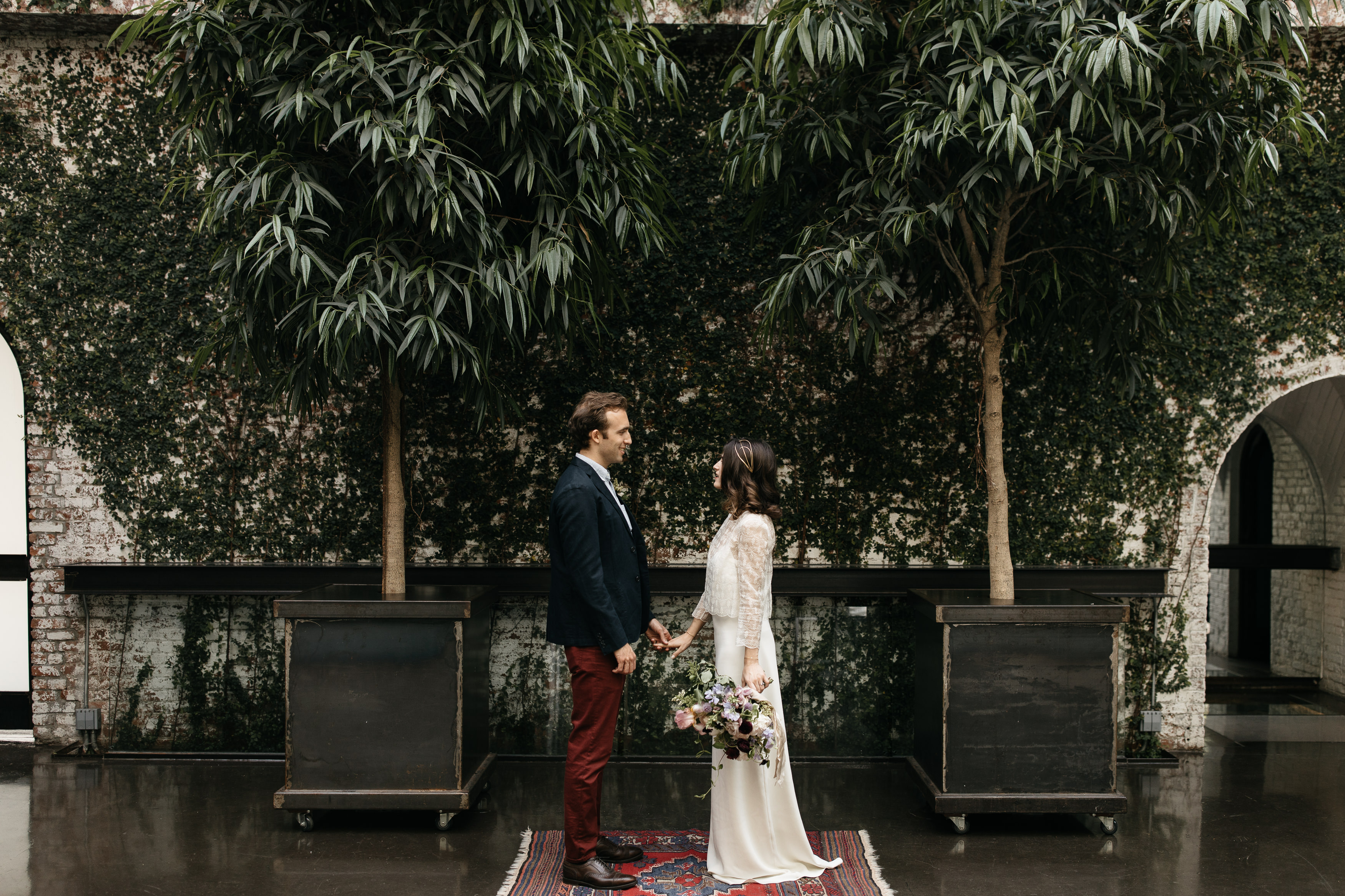 A romantic Industrial Elopement Wedding at The Foundry The Creatives Loft Wedding Planning Jean Laurent Gaudy Wedding Photographer 