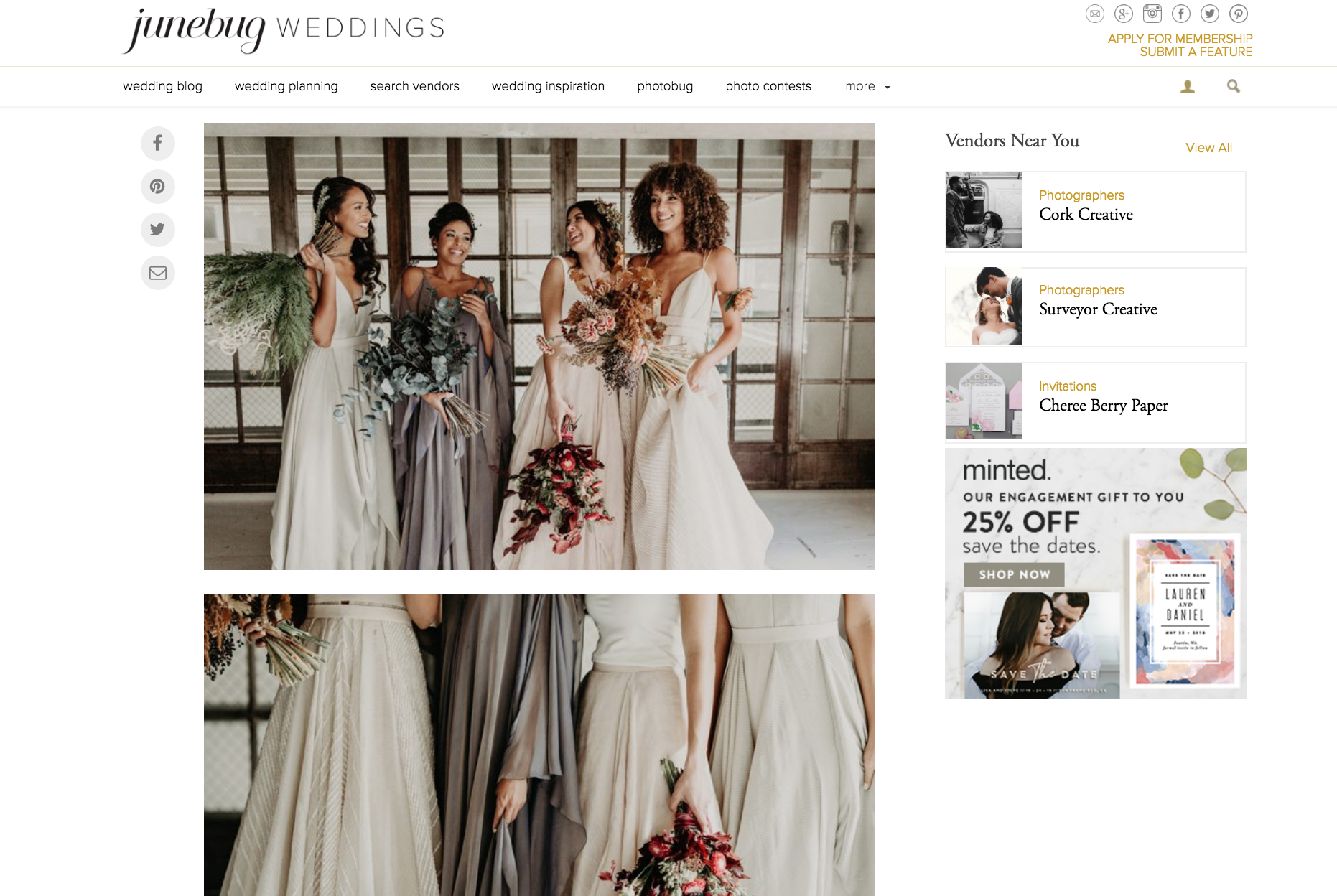 Featured on Junebug Weddings our Winter Bridal Editorial Wedding The Creatives Loft Wedding Planner