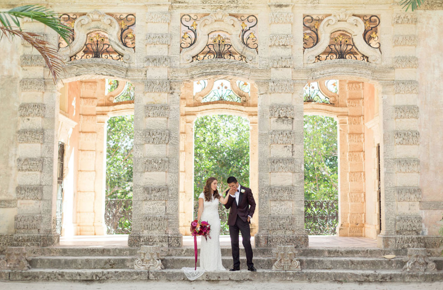 Featured on Green Wedding Shoes our Tropical Vizcaya Museum Wedding