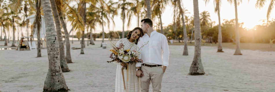 Miami Bohemian Elopement Wedding The Creative's Loft Emily Prada Photography Couple standing in front of camera