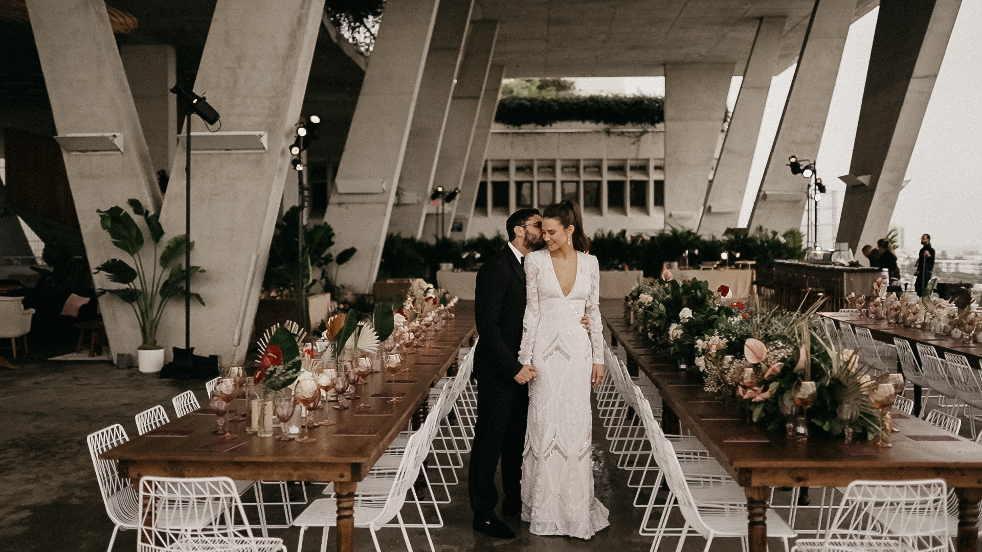 Bride and groom at 1111 Lincoln Wedding