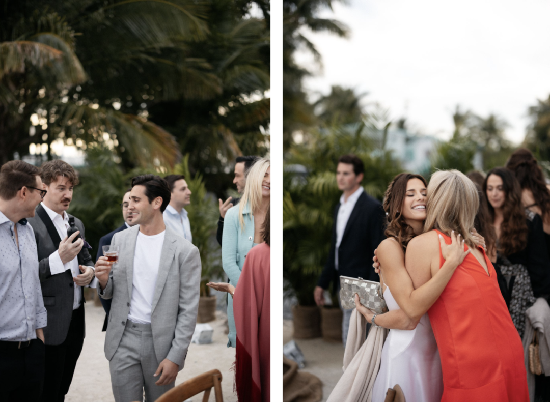 Guests greeting the couple at their arrival