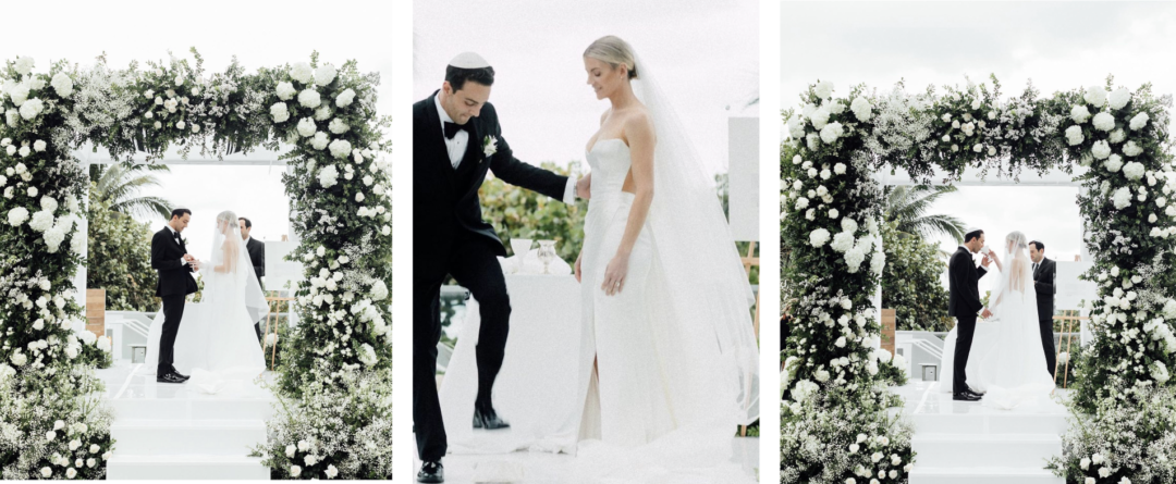 Breaking the glass at the ceremony